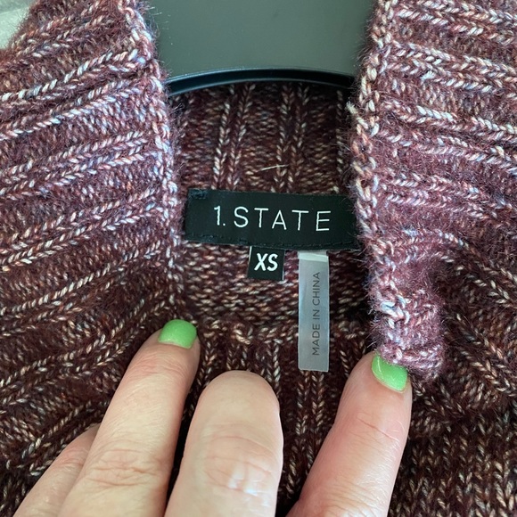 EUC 1 State sweater burgundy speckled/heathered size XS - Picture 2 of 2